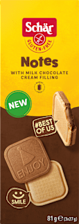 Schär Notes biscuits à la crème de chocolat au lait, sans gluten (81 g)