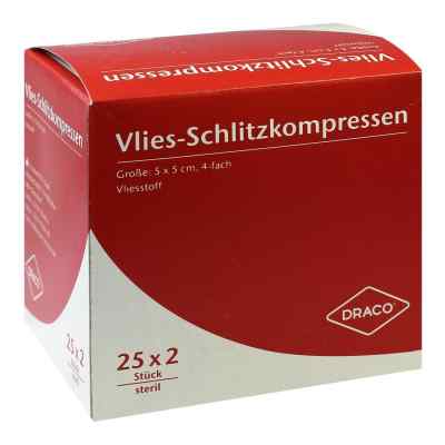 Draco Sterile non-woven slit swabs 5 x 5 cm 4-ply (25x2 pieces)