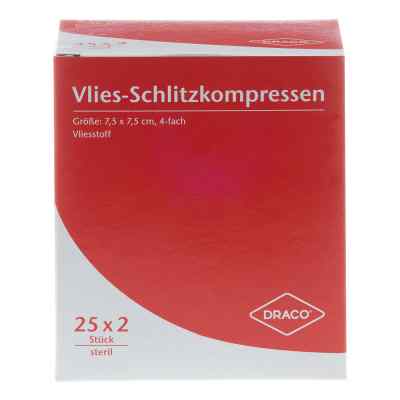 Draco sterile slit non-woven compress 7.5 x 7.5 cm (25x2 pieces)