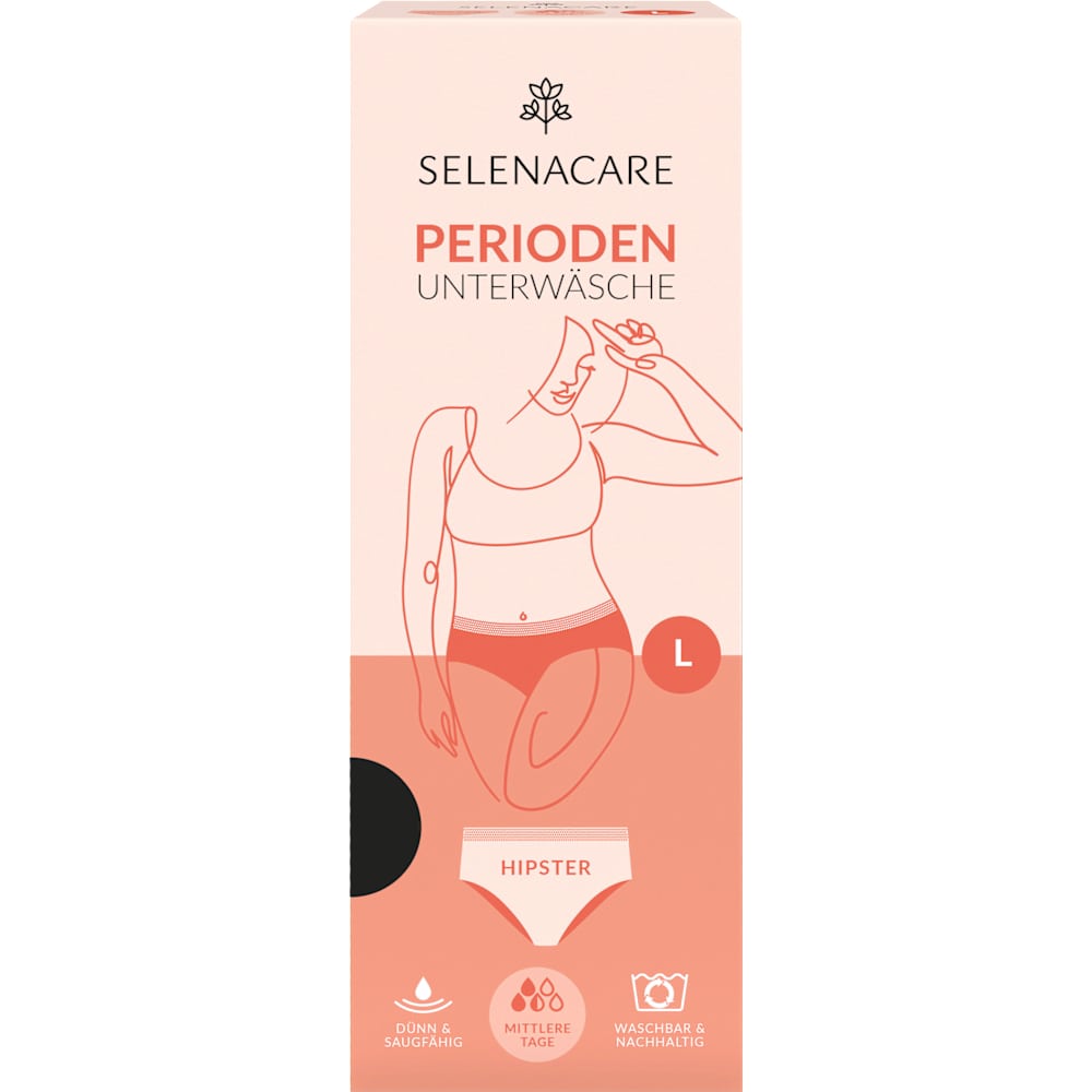 SelenaCare culotte menstruelle hipster noire taille L (1 pièce)