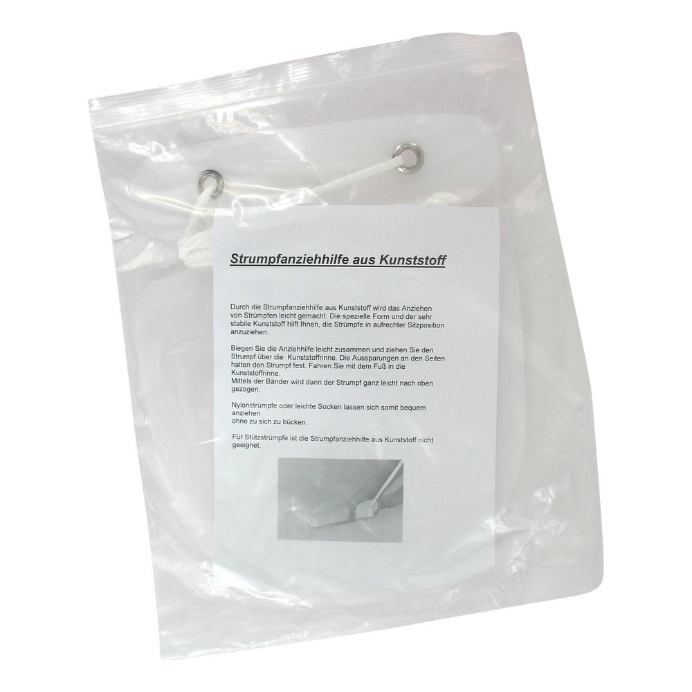 Careliv Produkte Aide à enfiler les bas en plastique avec bande (1 pièce)