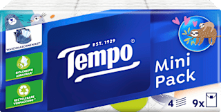 Tempo Mouchoirs mini pack (9x5 pièces), 45 pièces