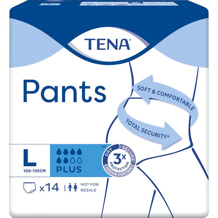 TENA Pants Incontinence Plus taille L, pack avantageux (4x14 pièces), 56 pièces