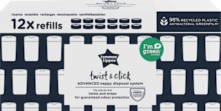 Tommee Tippee Cartouches de rechange pour seau à couches Twist & Click et Sangenic Tec (12 pièces)