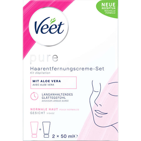 Veet Kit crème dépilatoire visage (2 x 50 ml), 100 ml