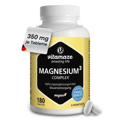 Vitamaze Magnésium 350 mg complexe citrate/oxyde/carbonate vegan (180 comprimés)