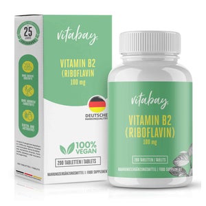 Vitabay Vitamine B2 Riboflavine 100 mg vegan à haute dose (200 comprimés)