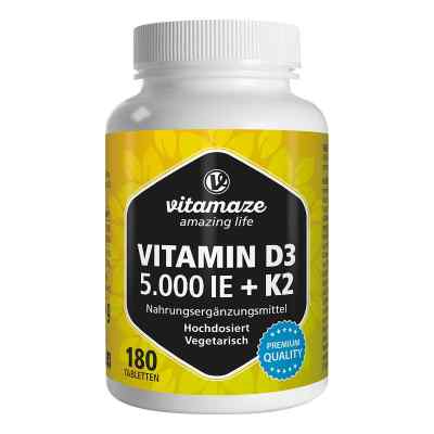 Vitamaze Vitamine D3 K2 5000 UI/100 μg hautement dosé comprimés (180 comprimés)
