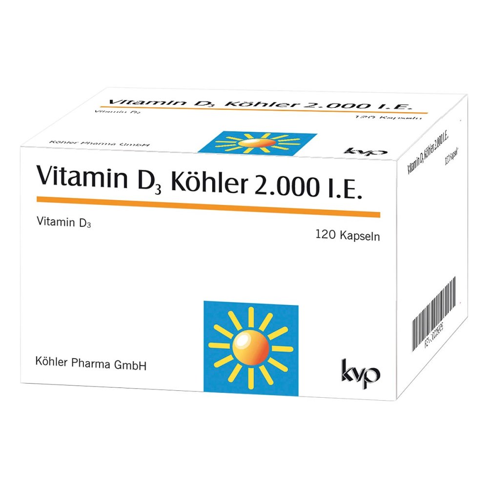 Köhler Vitamin D3 2000 UI gélules (120 pièces)