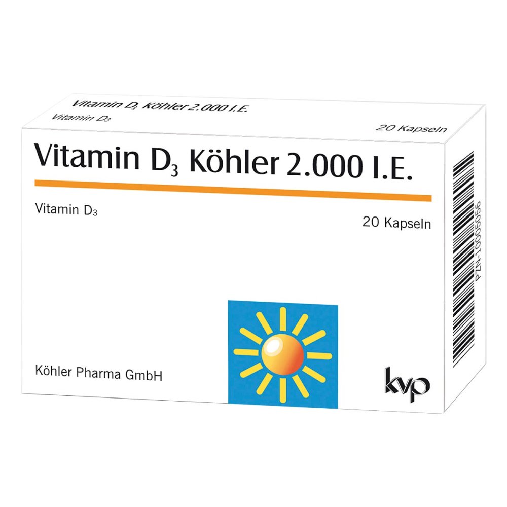Vitamin D3 Köhler 2.000 I.E. gélules (20 pièces)