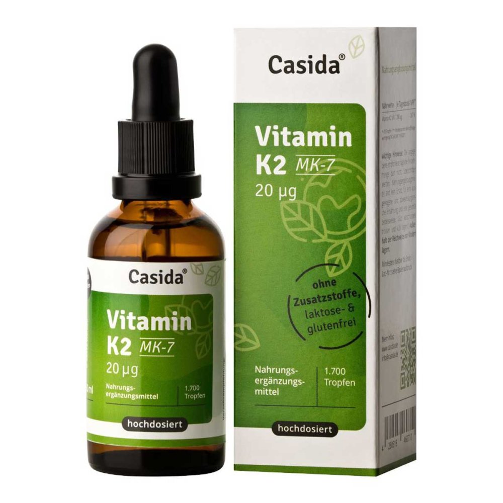 Casida Gouttes de vitamine K2 MK7 vegan (50 ml)