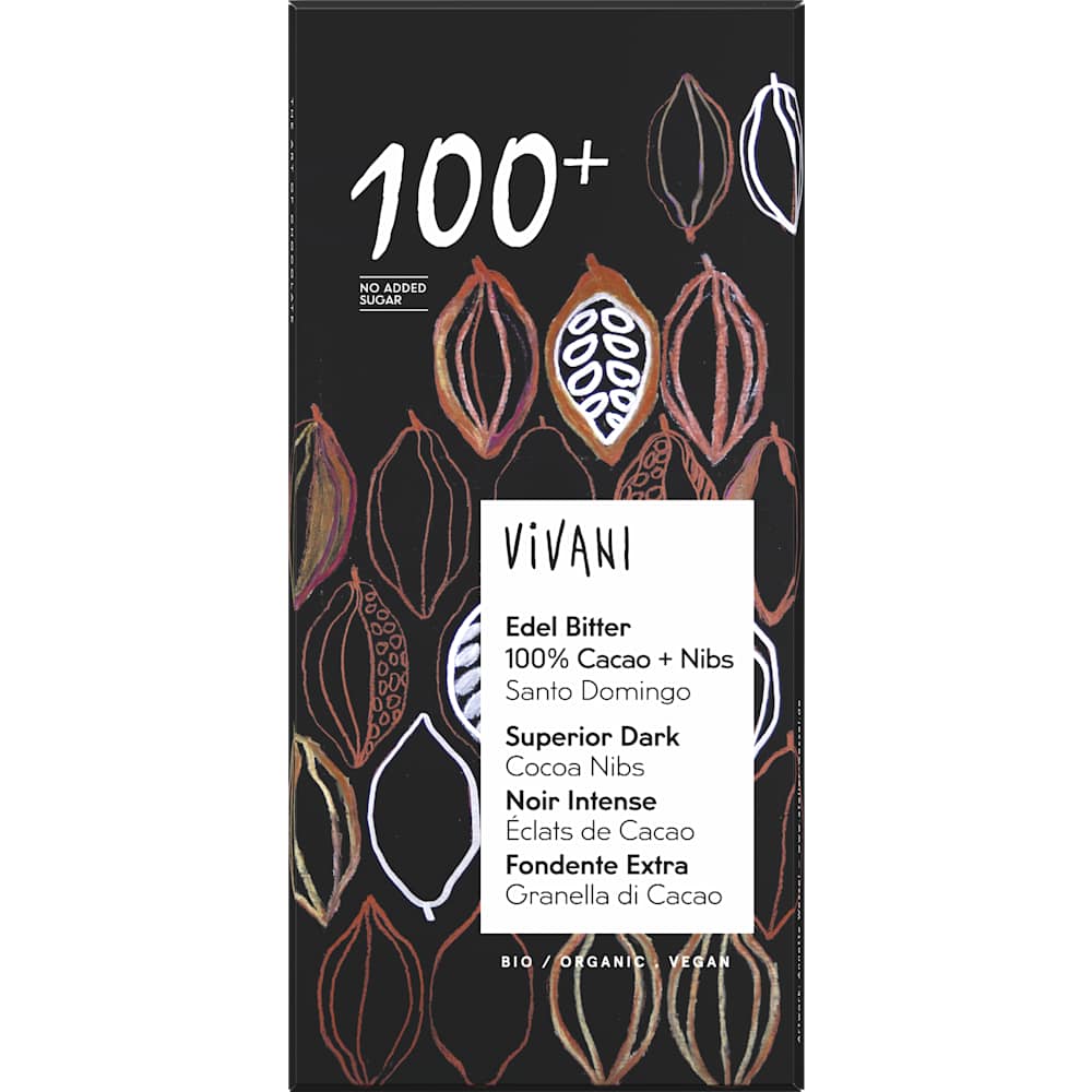 Vivani Chocolat Edel Bitter 100% Cacao Nibs (80 g)