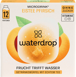 waterdrop Microdrink cubes de boisson thé glacé à la pêche (12 pièces), 25,2 g