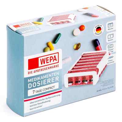 Wepa pilulier hebdomadaire compact 7 jours blanc/rose (1 pièce)