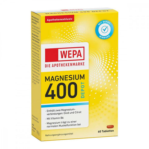 Wepa Magnésium 400 Dépôt+B6 comprimés (60 comprimés)