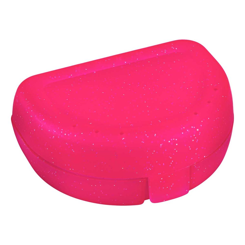 Megadent Boîte pour appareil dentaire petit rose transparent (1 pièce)