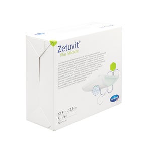 Zetuvit Plus Silicone stérile 12,5x12,5 cm (10 pièces)